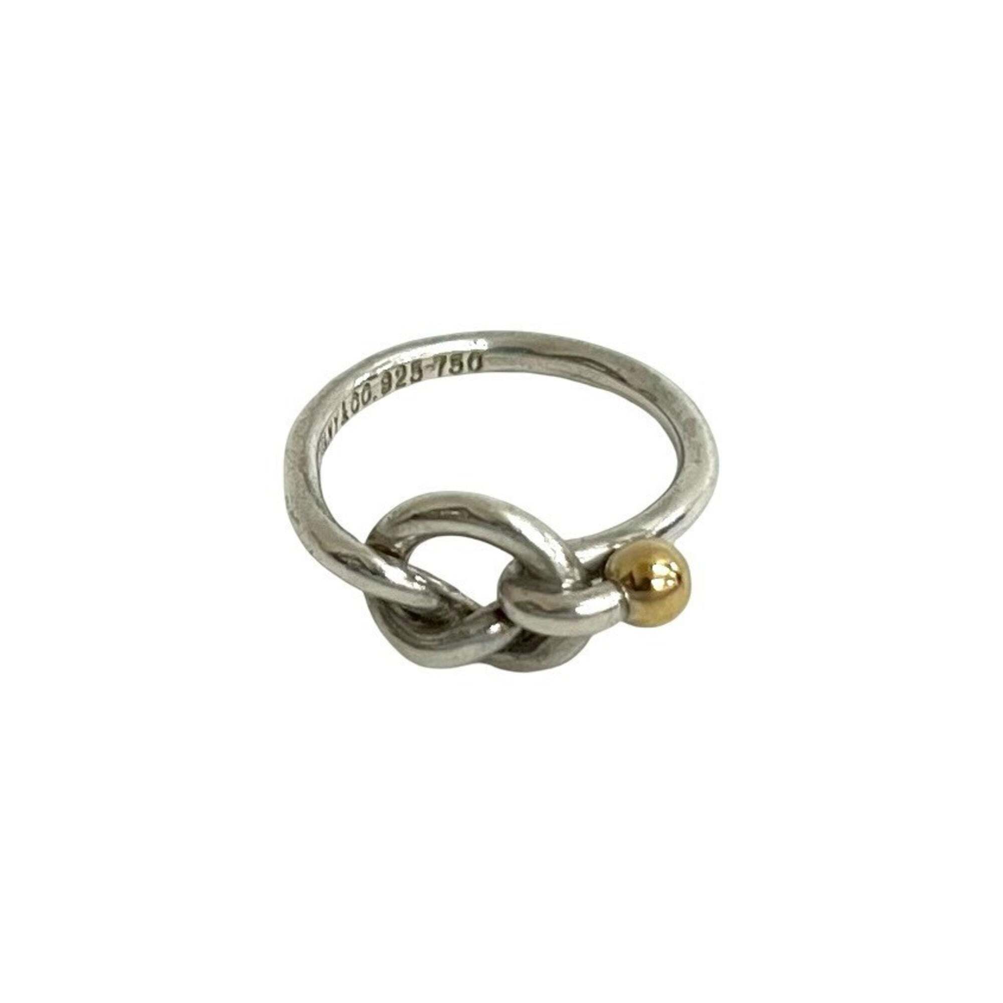 Tiffany&Co. Tiffany Hook & Eye Love Knot Sterling Silver 925 18k Gold Ring, S...